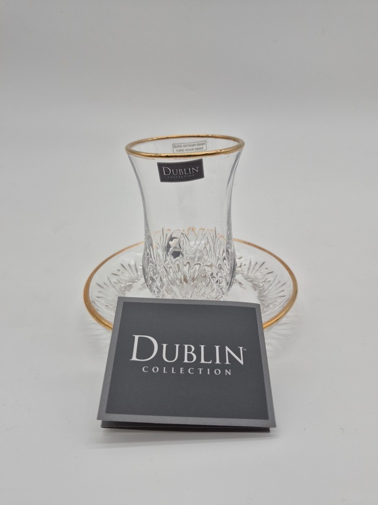 Dublin Crystal Gold Rim Kiddush Set
