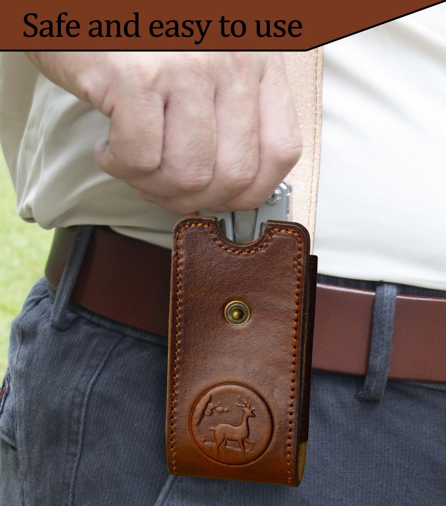 Leather Multitool Sheath，Multi Tool Holster for Leatherman, Gerber, SOG and S...
