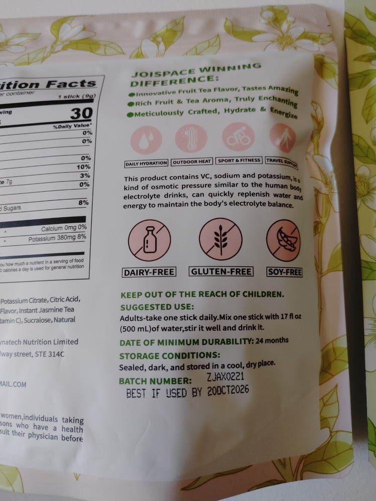 Joispace Hydration Electrolyte Drink Mix 3 Pack Lot