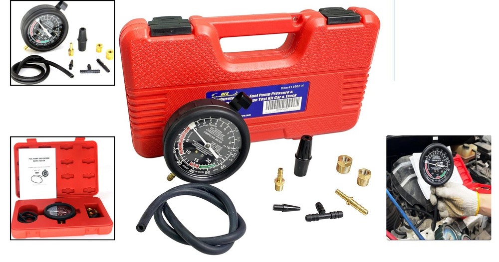 Professional Fuel Pump Tester Gauge Kit for Precise Pressure & Vacuum Testing