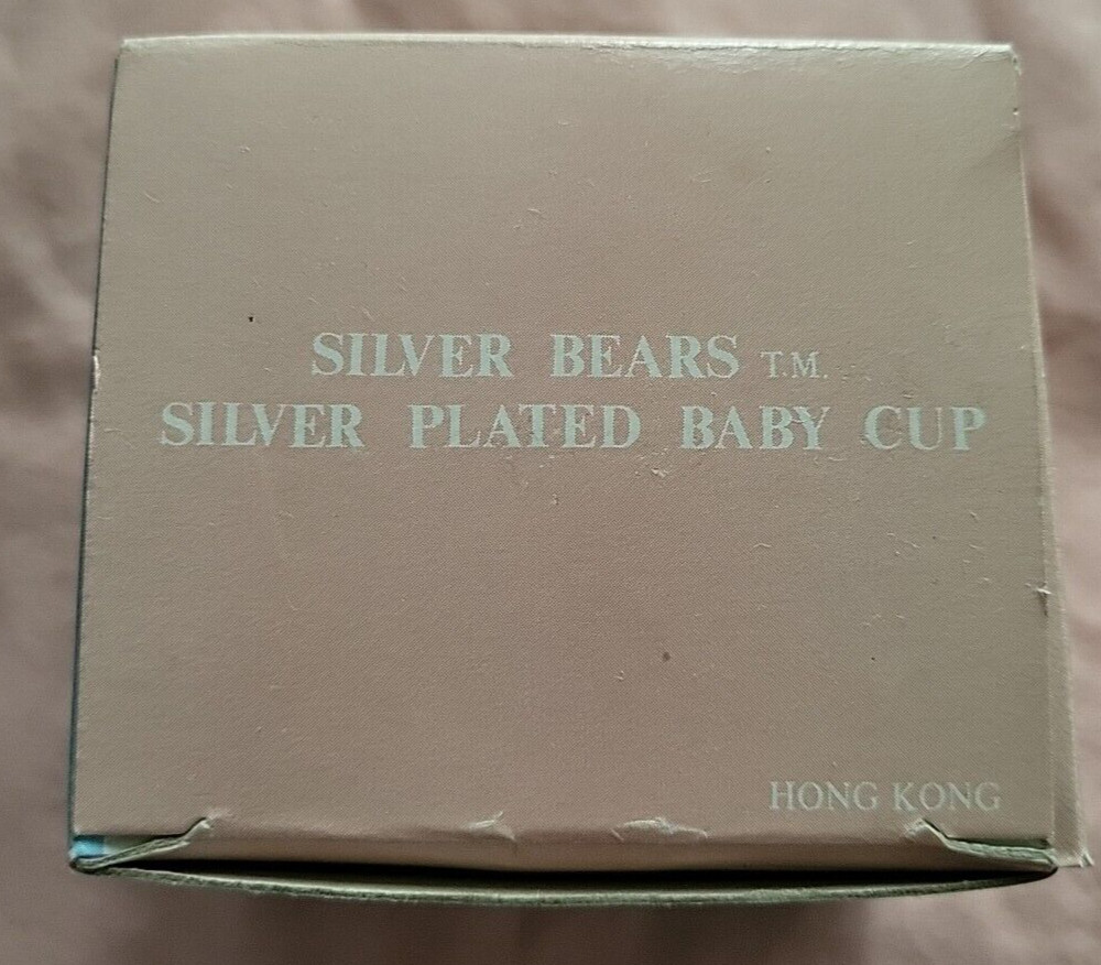 Solid Brass Silver Plated Baby Cup Bears In Original Box