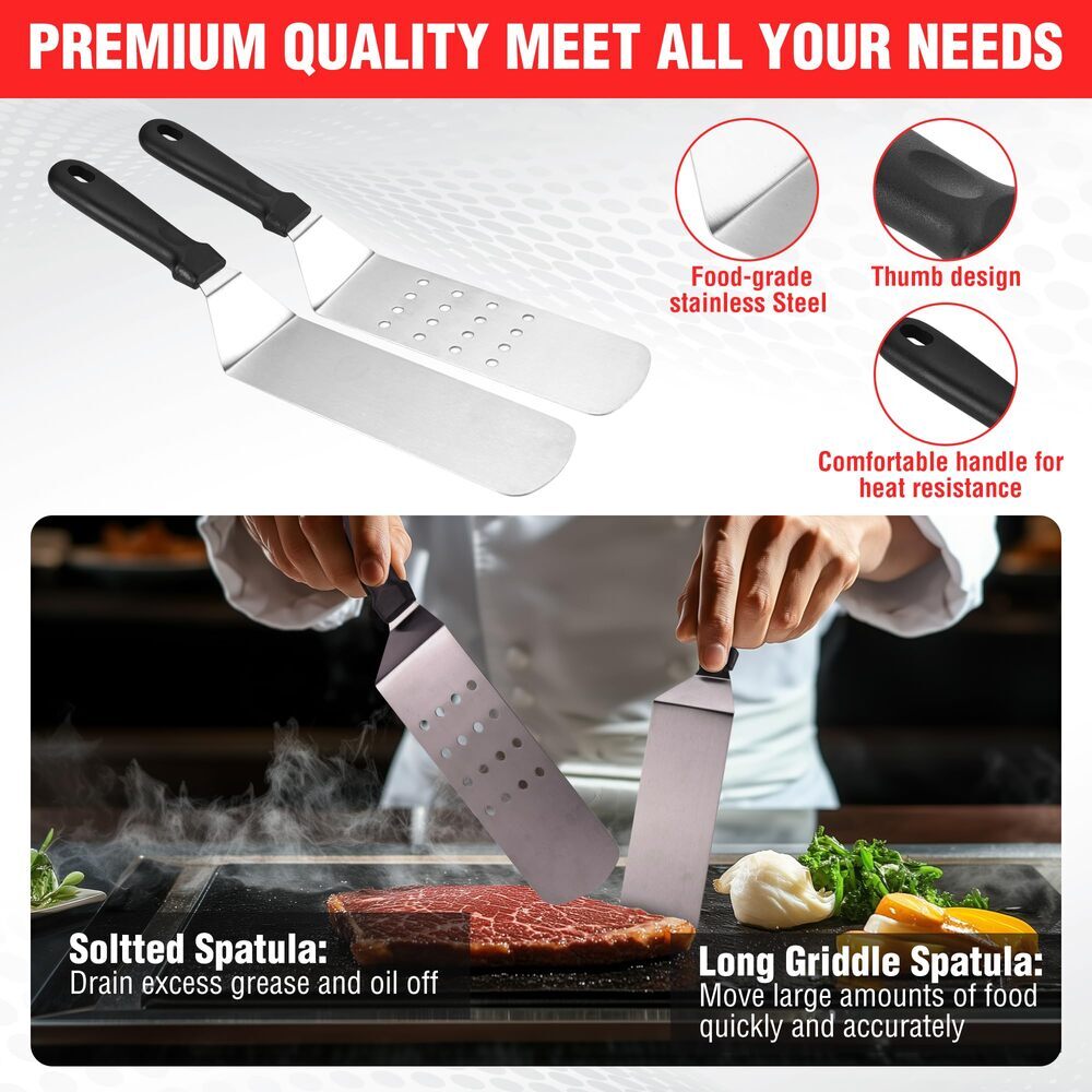PARGRILL 128PC Griddle Accessories Kit Grilling Set Flat Top Grill Accessory Set