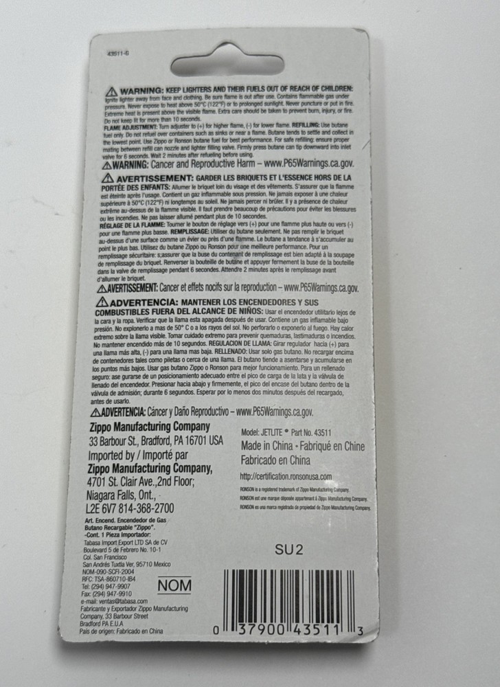 Ronson JetLite 43511 Butane Torch Lighter