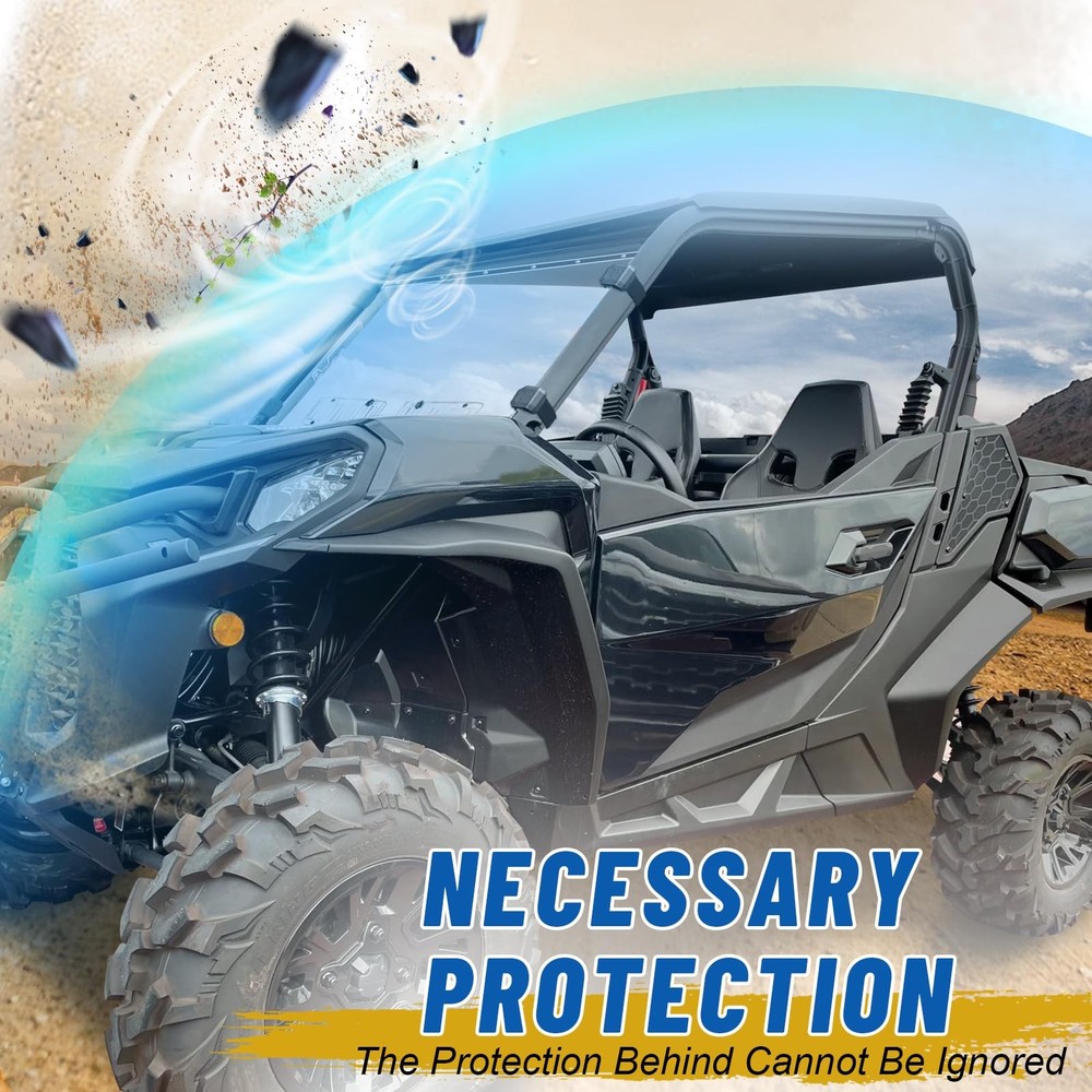 2021+ Vented Commander Windshield, Commander Sliding Full Window Front clear