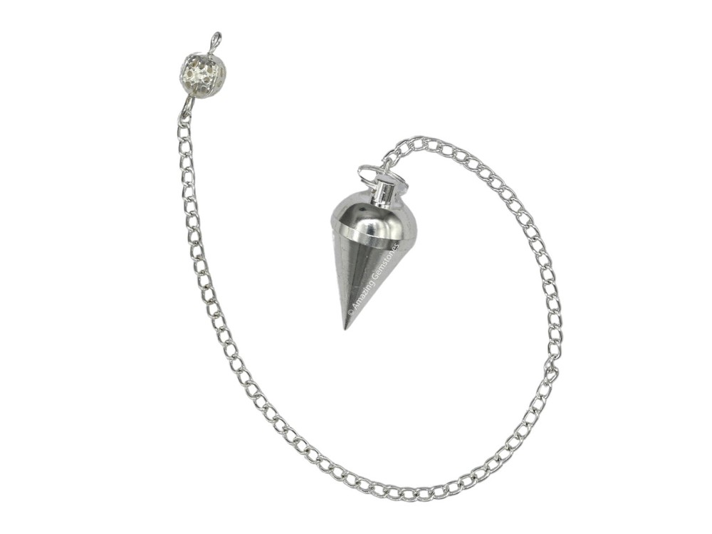 Silver Dome Cone Steel Copper Pendulum for Divination