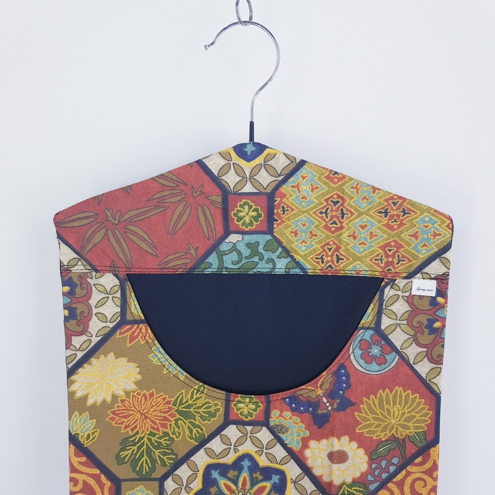 Peg Bag Handmade Gold Red Patterned Front Lined Laundry Clothes Peg Holder
