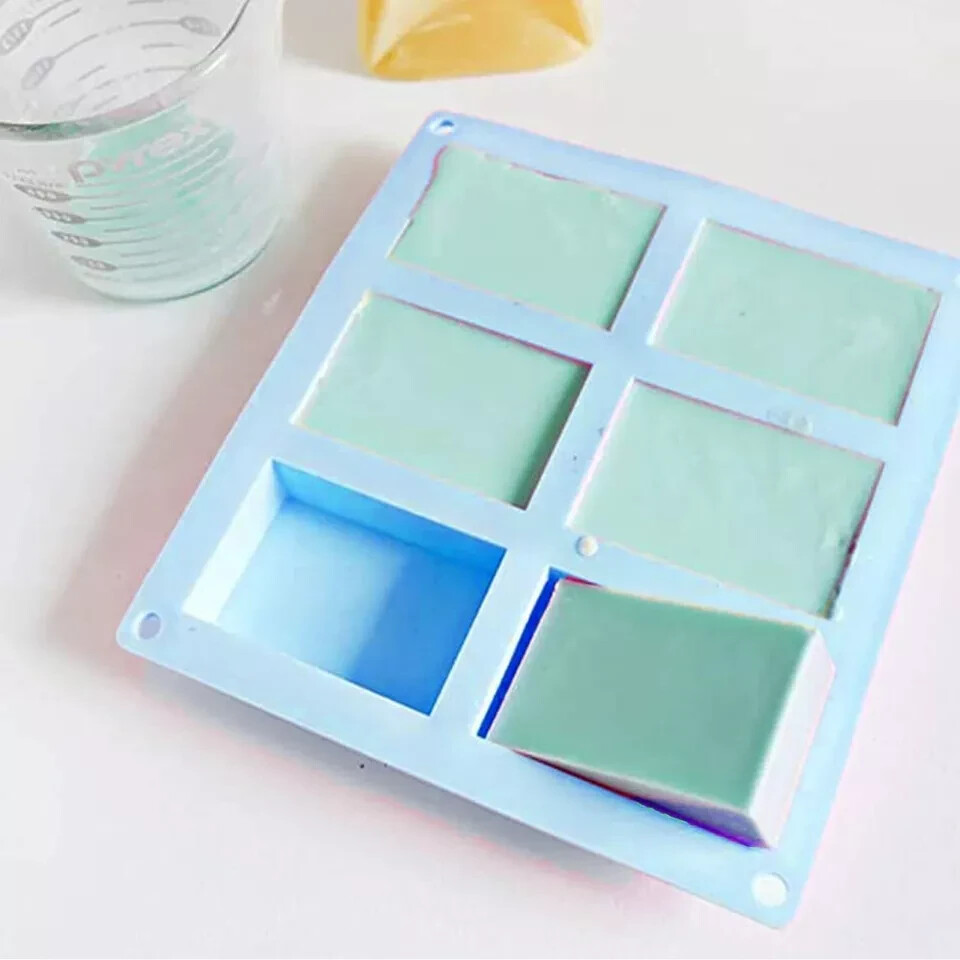 3 Pack Silicone Rectangle Soap Molds with 6 Cavities for Baking Soap Making