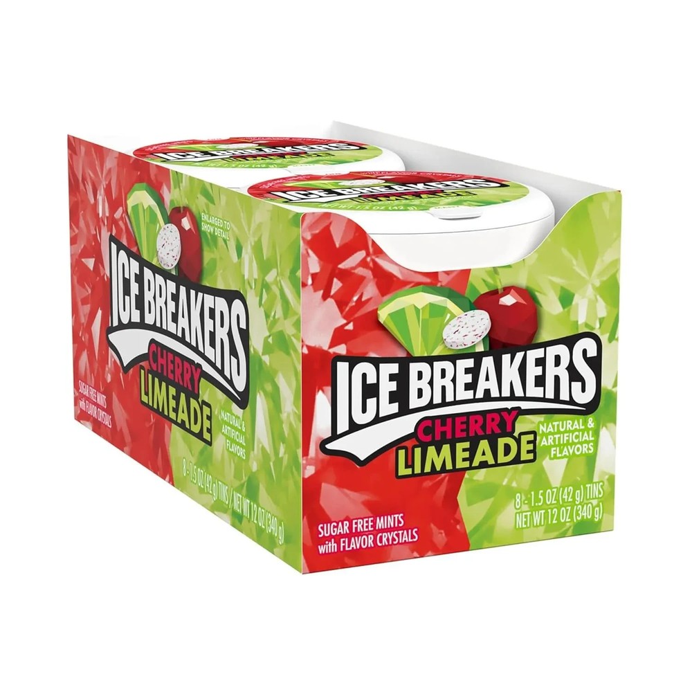 ICE BREAKERS Breath Mints, Cherry, LEMONDE, 1.3 oz each, 8PK, 4 BOX