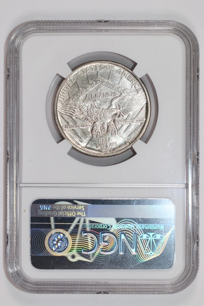 1937-D ARKANSAS COMMEMORATIVE HALF DOLLAR NGC MS66