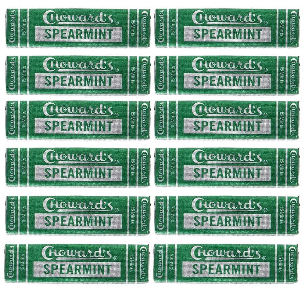 Chowards Spearmint Mints Candy - Choose From -1-12 Count - Bundle Pack
