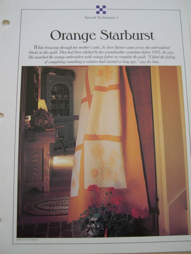 Orange Starburst Quilt Pattern Best Loved Quilt Patterns