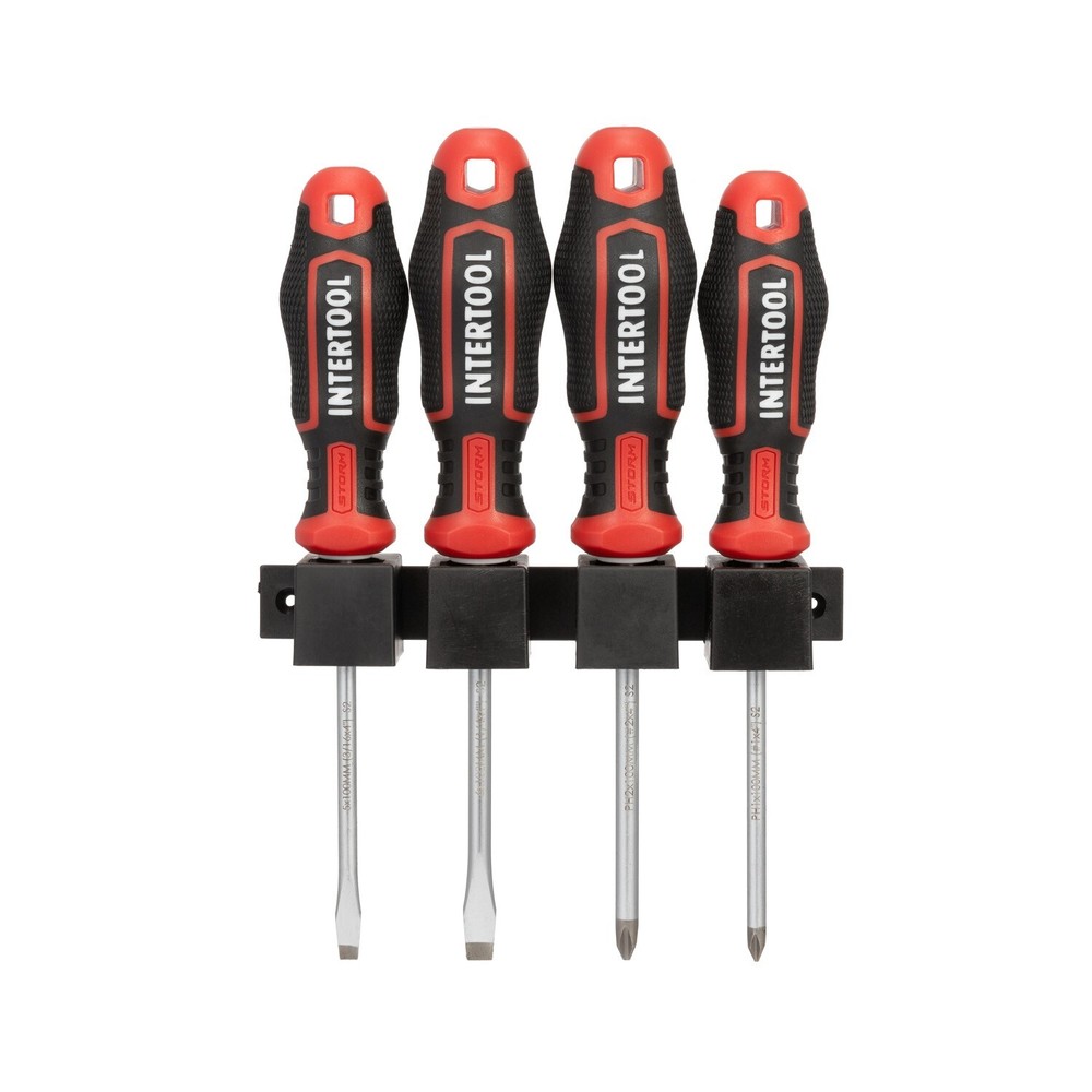 INTERTOOL 4-Piece Magnetic Tip Screwdriver Set with Phillips & Slotted VT08-3434