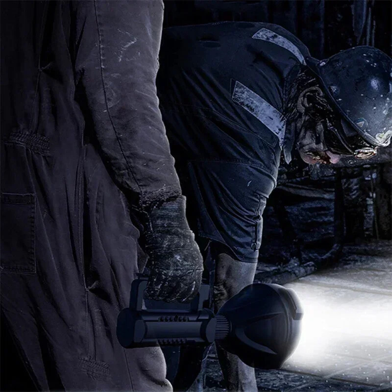 10000000 LED Flashlight Powerful Torch USB Rechargeable Spotlight Searchlight