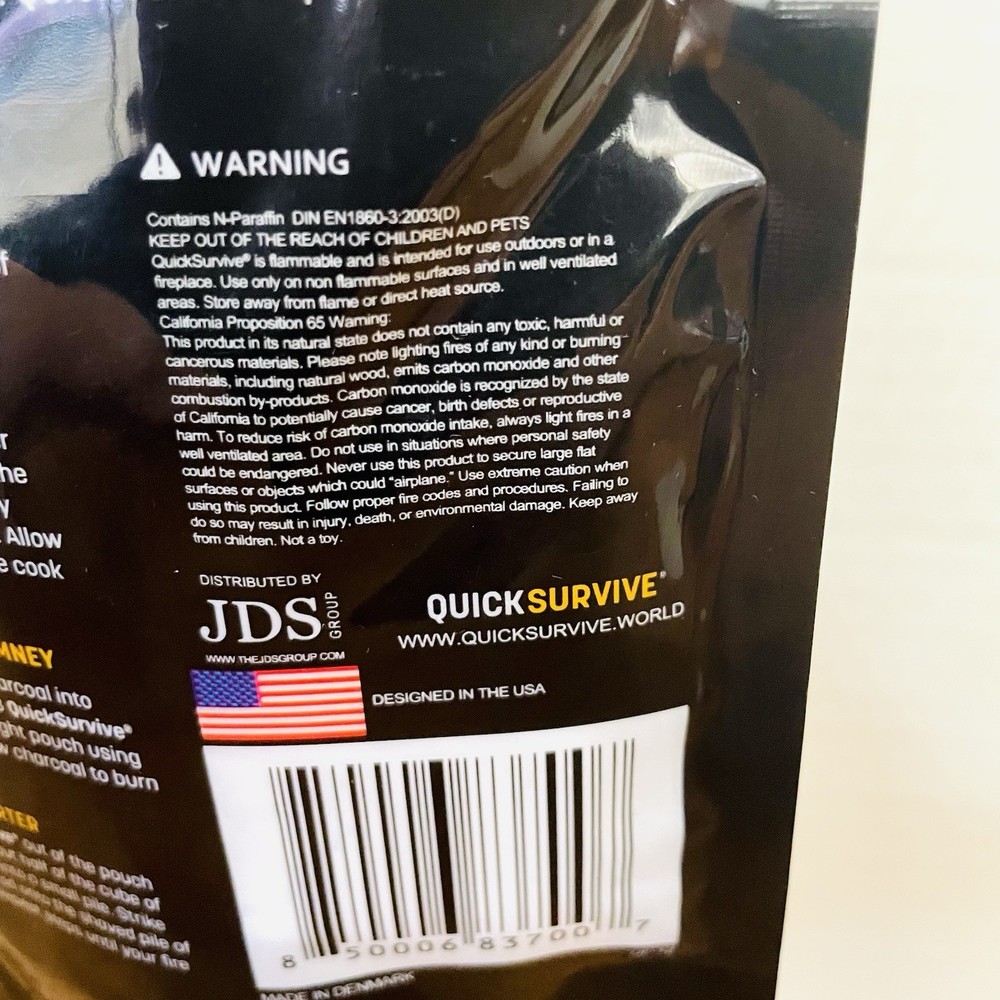 Quick Survive Fire Starter Pouches 100% Waterproof Intense Flame Formula