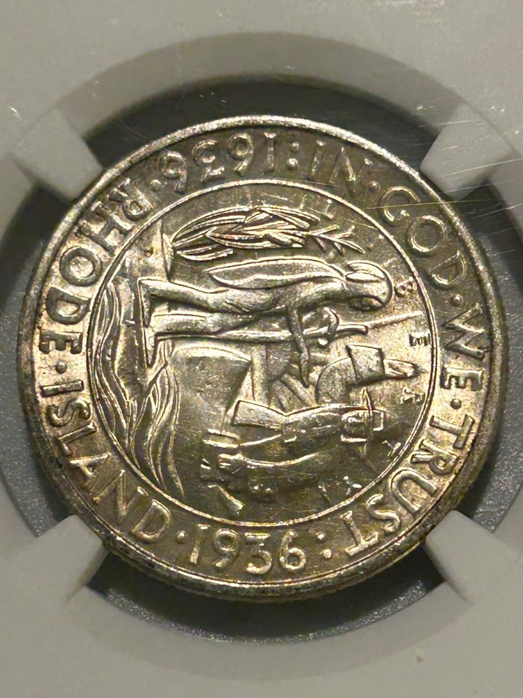 1936 D Rhode Island Silver Half Dollar NGC MS64