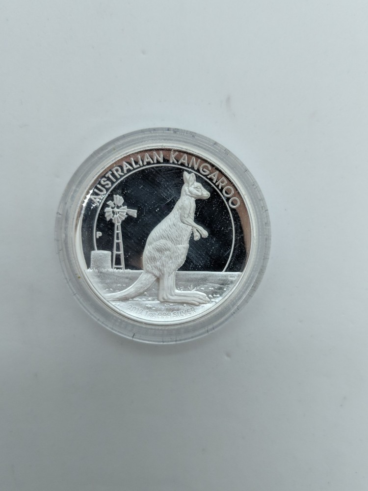 2012 P AUSTRALIA SILVER $1 DOLLAR KANGAROO HIGH RELIEF - Capsulated