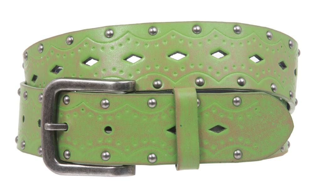 Snap on Studded Vintage Embossed Jean belt