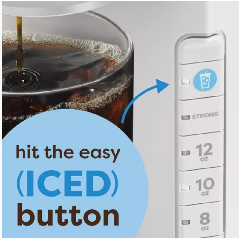 K-Iced® Single Serve Coffee Maker Brews Hot & Iced White
