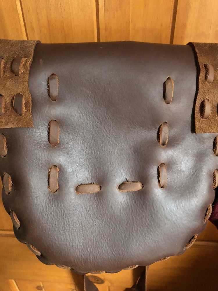 Handcrafted brown Leather Bag, muzzleloading hunting possible bag,black powder