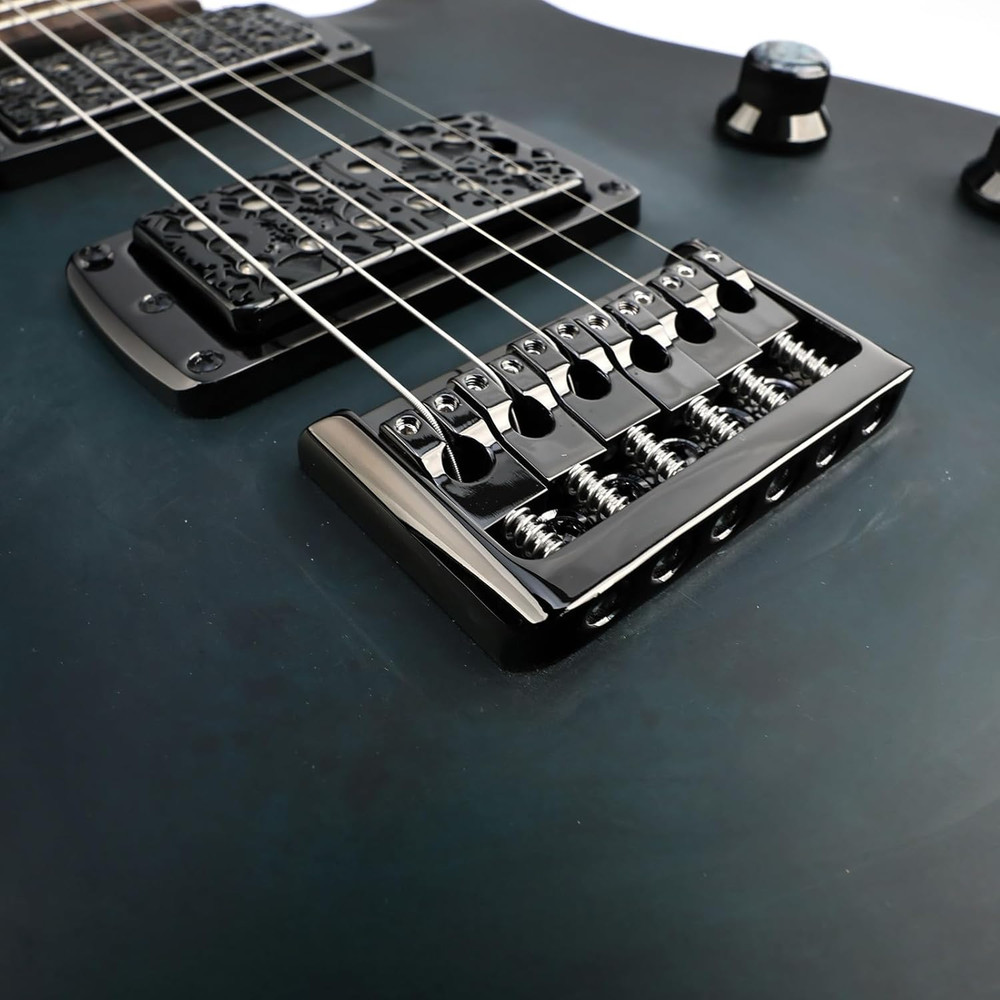 Black Guitar Fixed Hardtail Bridge Fit Stratocaster ST