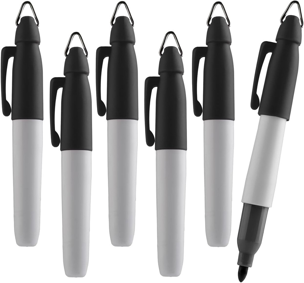 Mini Permanent Markers, Assorted Colours, Fine Point, 6 Count (Mixed)