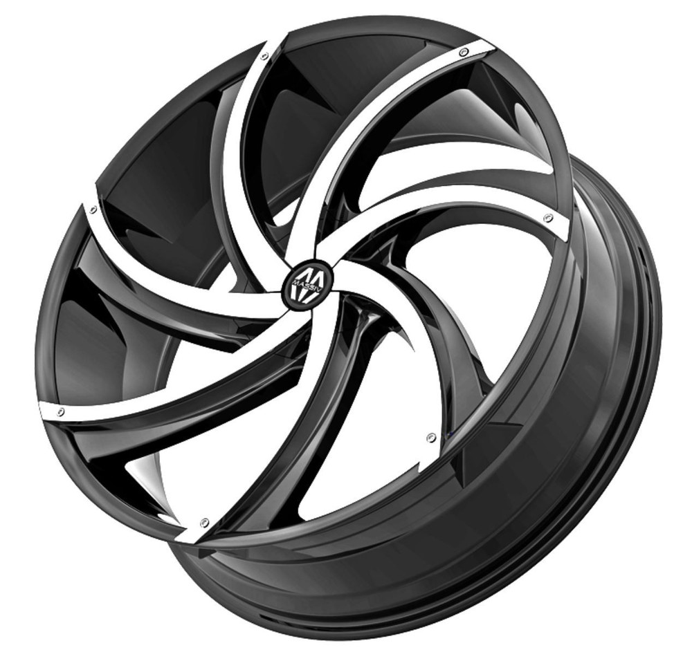 (7) Massiv 920 Chrome Inserts, 24x9, INSERT ONLY, Wheel Caps, DSTW508P2490