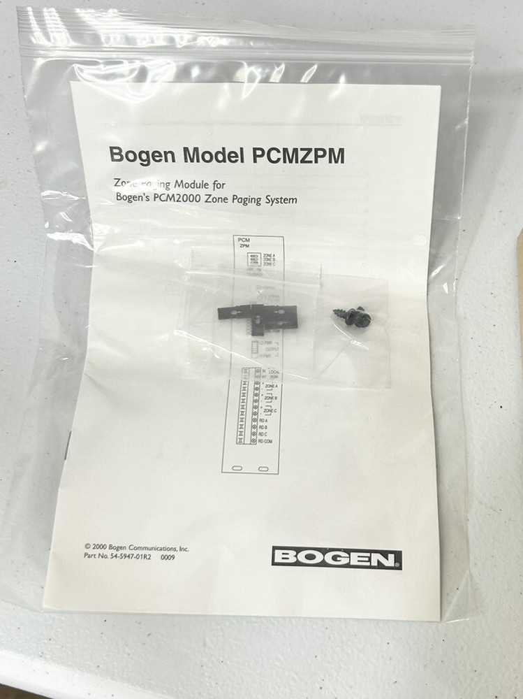 Bogen Model PCMZPM 3 Zone Module PCM2000 System Module / New