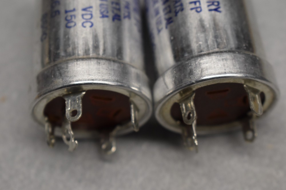 Mallory NOS 120 uF 150 Vdc Electrolytic Can Capacitors Tested Pair