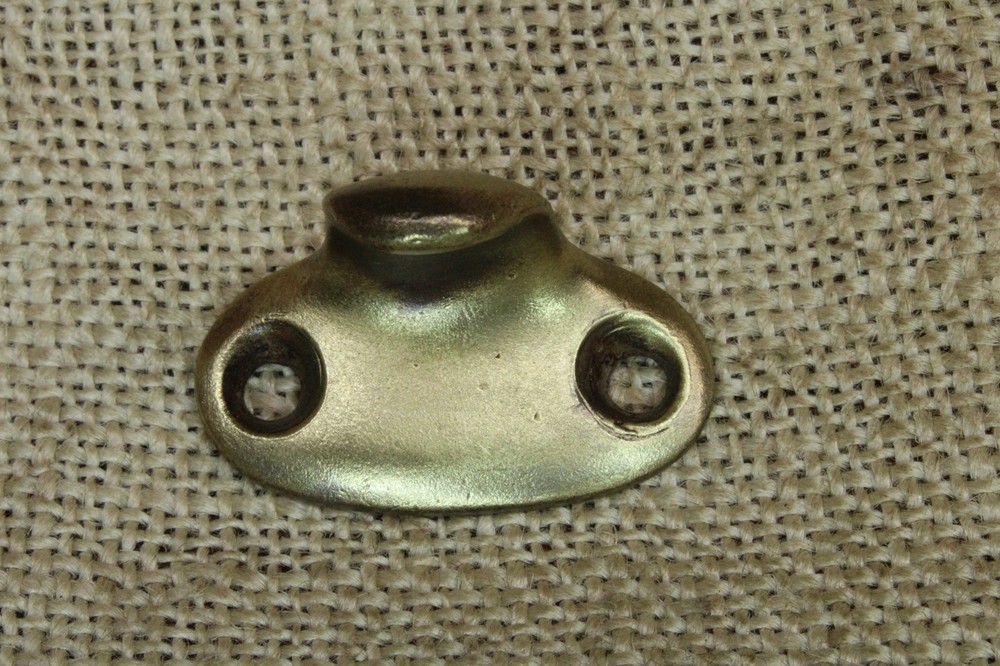 Old Window Sash Lift Pull Cast Satin SOLID BRASS Oval Smooth Vintage 1880