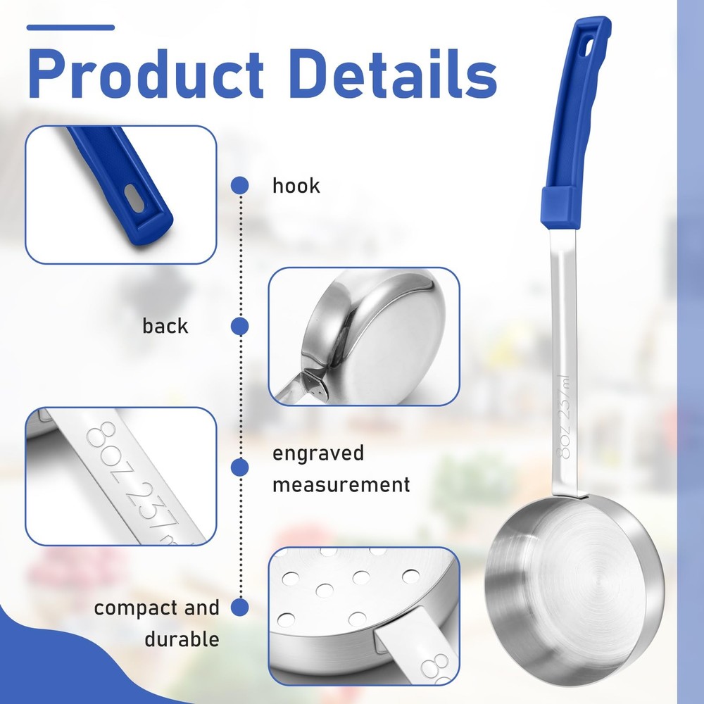 4 Pcs Portion Control Serving Spoons Portion Control Spoons Ladle Scoops Food...