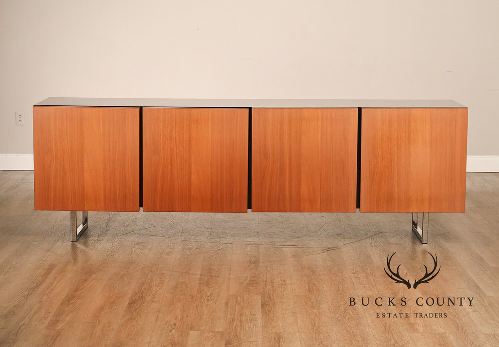 Mid Century Modern Black Top Credenza