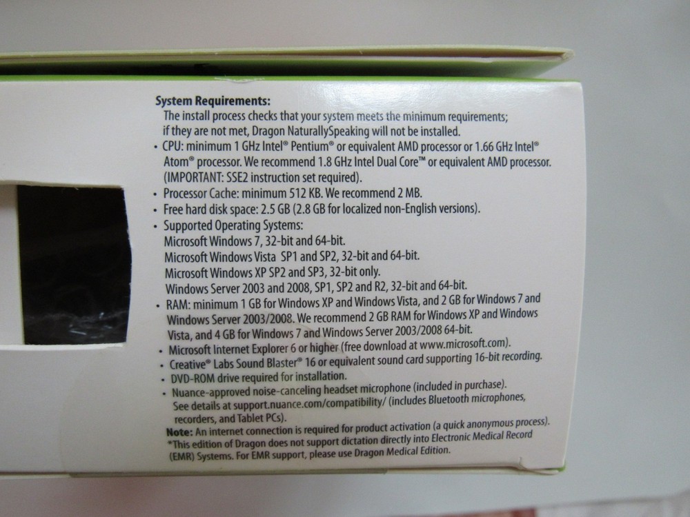 Dragon Naturally Speaking Speech Recognition Software Version 11 with Headset