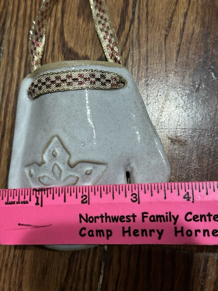 Ceramic Mitten Wall Pocket Hanging Christmas Decor Singed PC