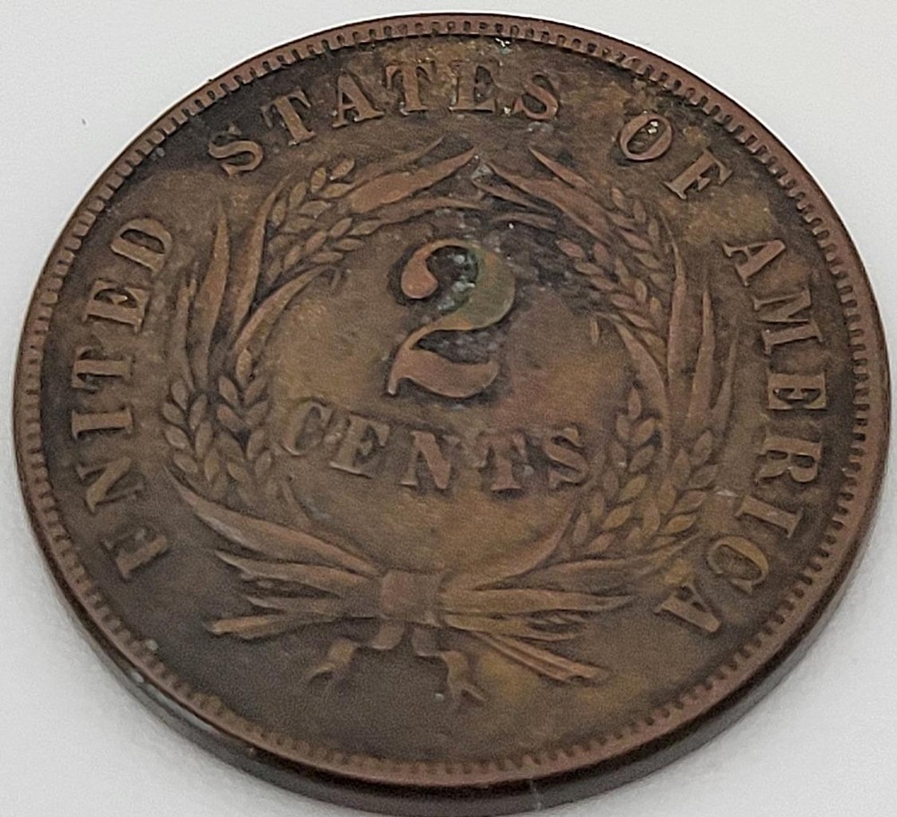 1865 US 2 CENT SHIELD PENNY XF DETAILS