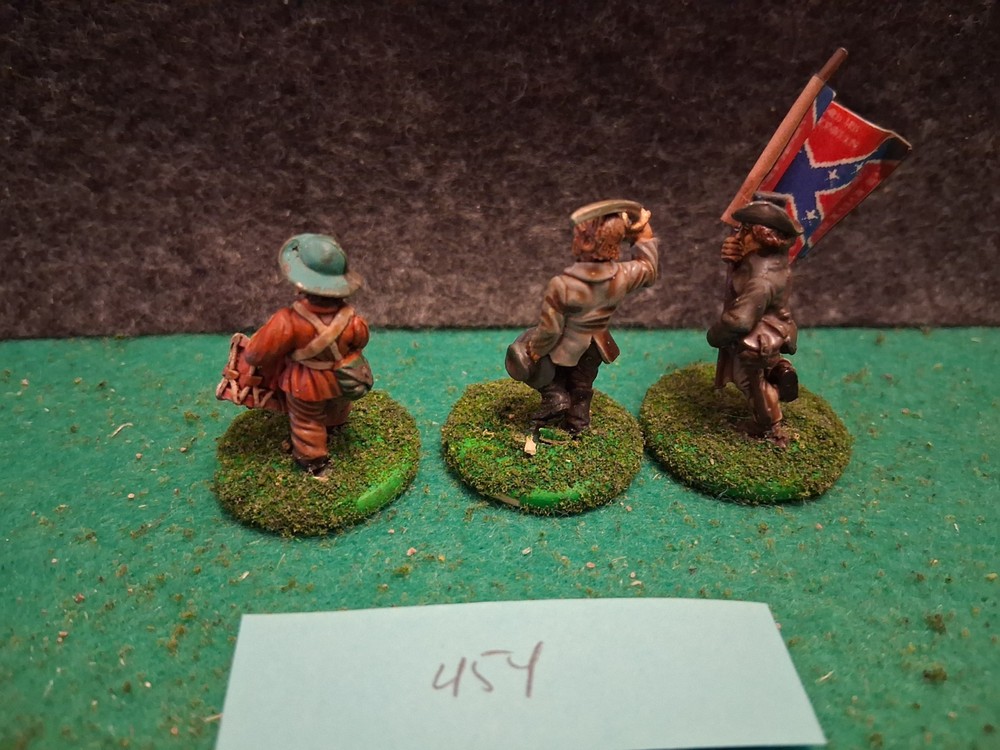 Confederate command group 25mm ACW (PAINTED - Lot 454)