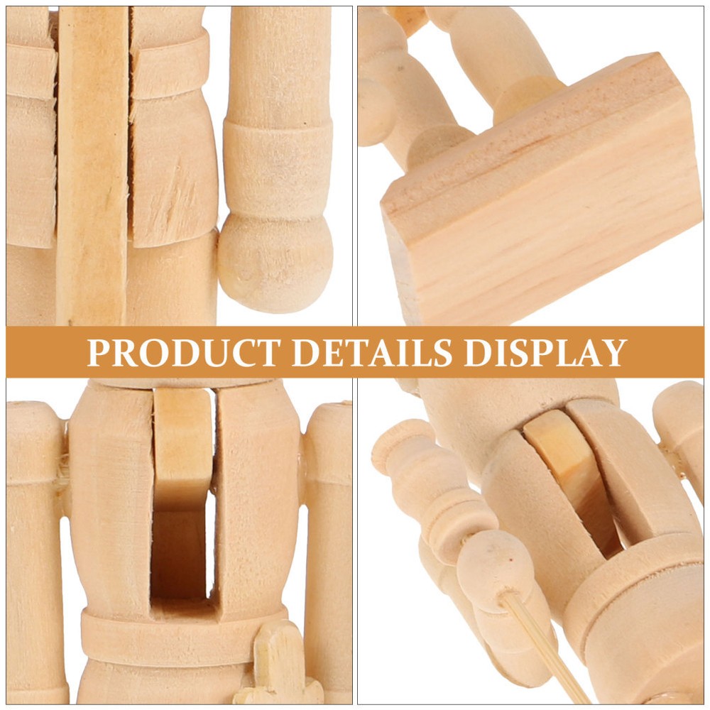 3 Pcs Large Paintable Nutcracker Unpainted Blank Ornaments Puppets DIY