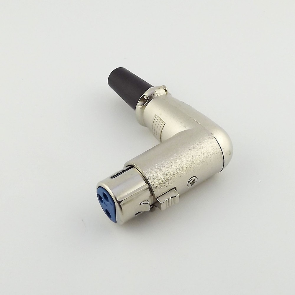 Microphone Balanced Right Angle 3 Pin XLR Female Socket Connector Cord Adapter