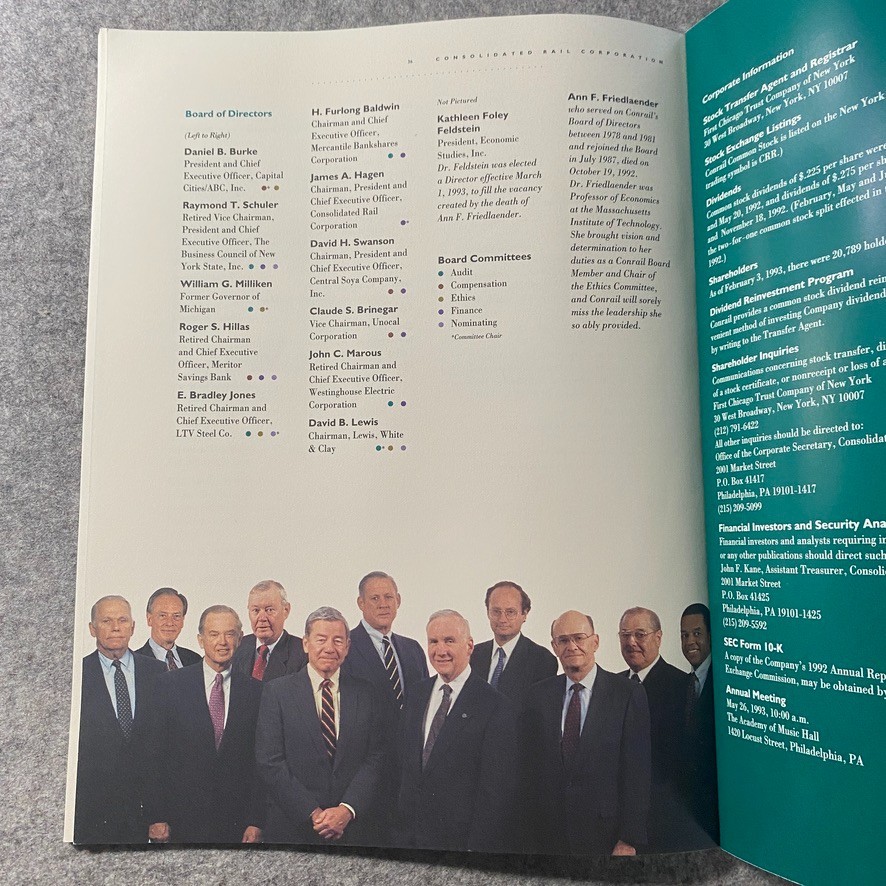 Consolidated Rail 1992 Annual Report