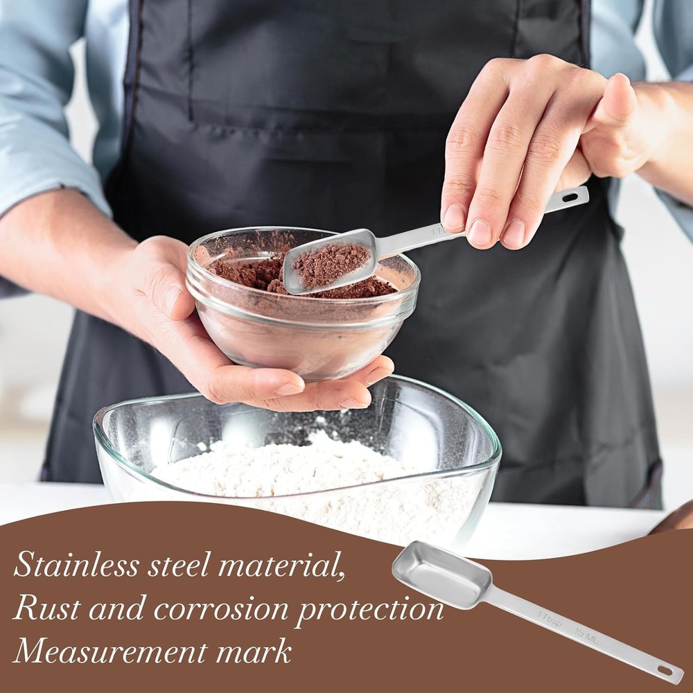 2PCS 1 Tablespoon Stainless Steel Single Measuring Spoon 15 ml Rectangular Indiv