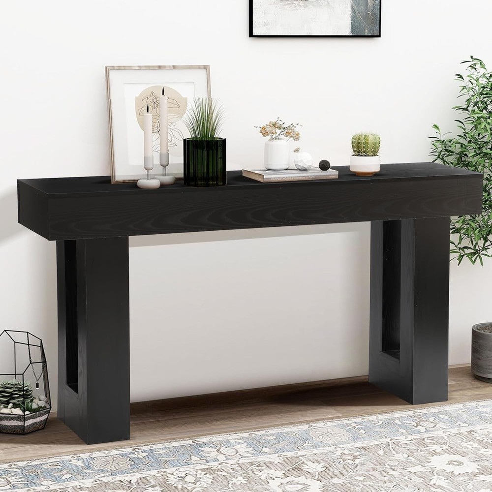 NEW Grepatio 63 Inch Entryway Console Table, Rustic Narrow Sofa Table, Wood Lo