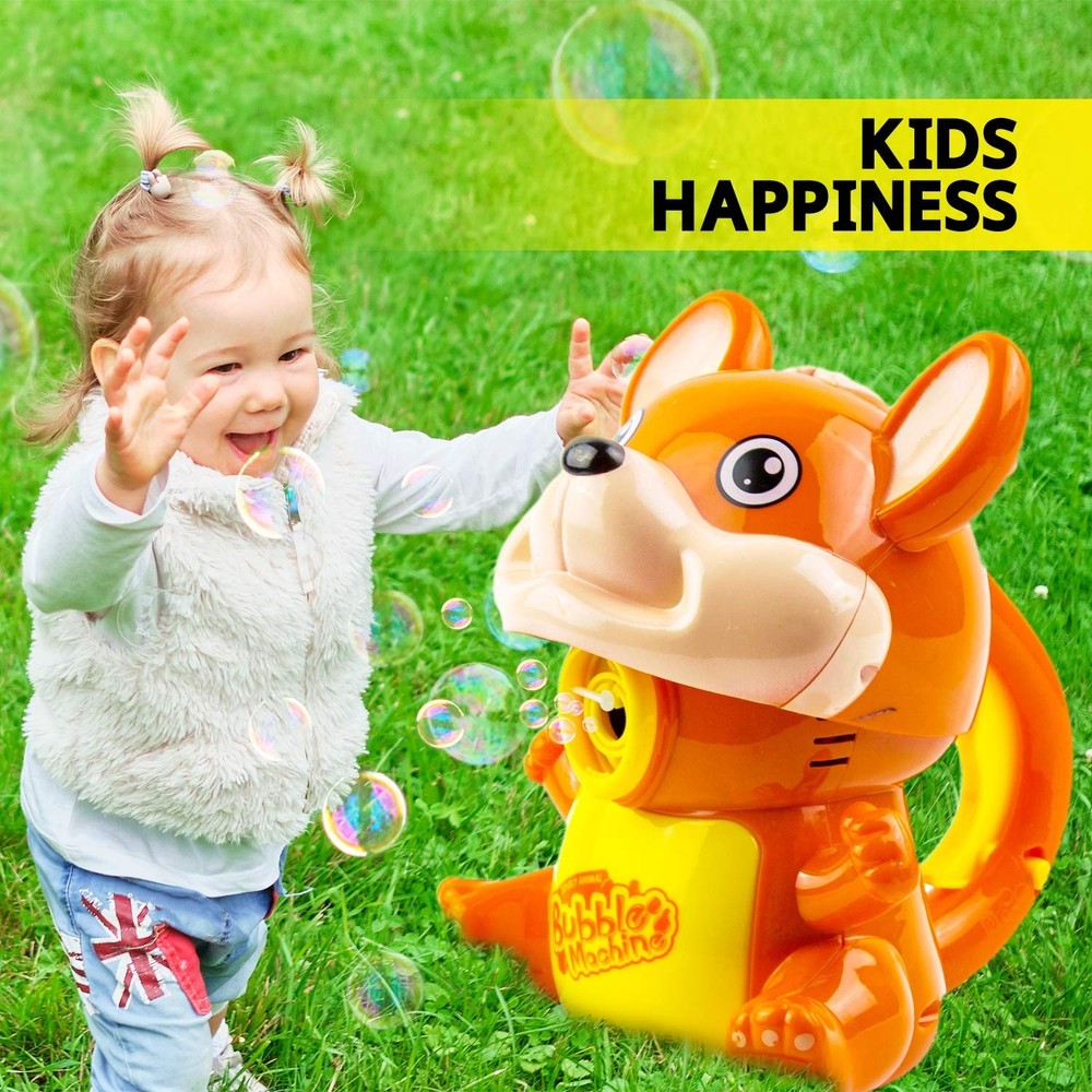 Automatic Bubble Blower Machine for Kids, LED Light and Sound with Easy Refill
