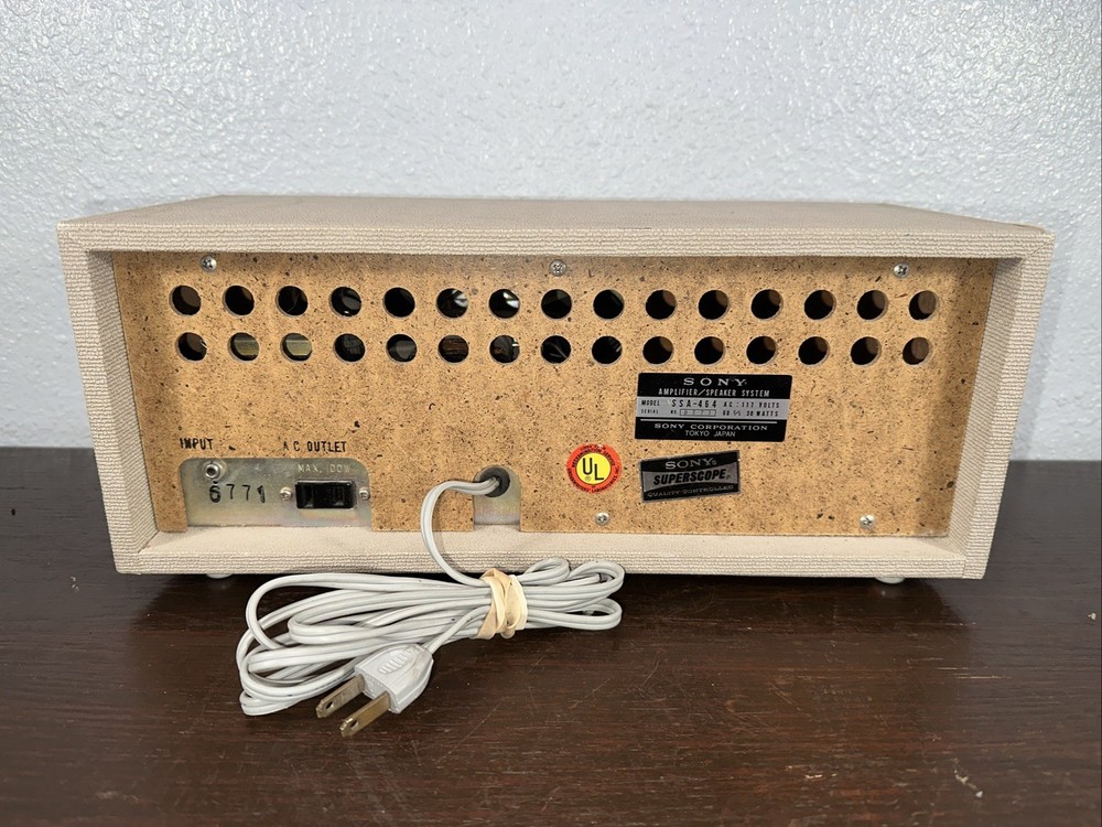Vintage Sony Amplifier Speaker System Model SSA-464 (Tested/Read)