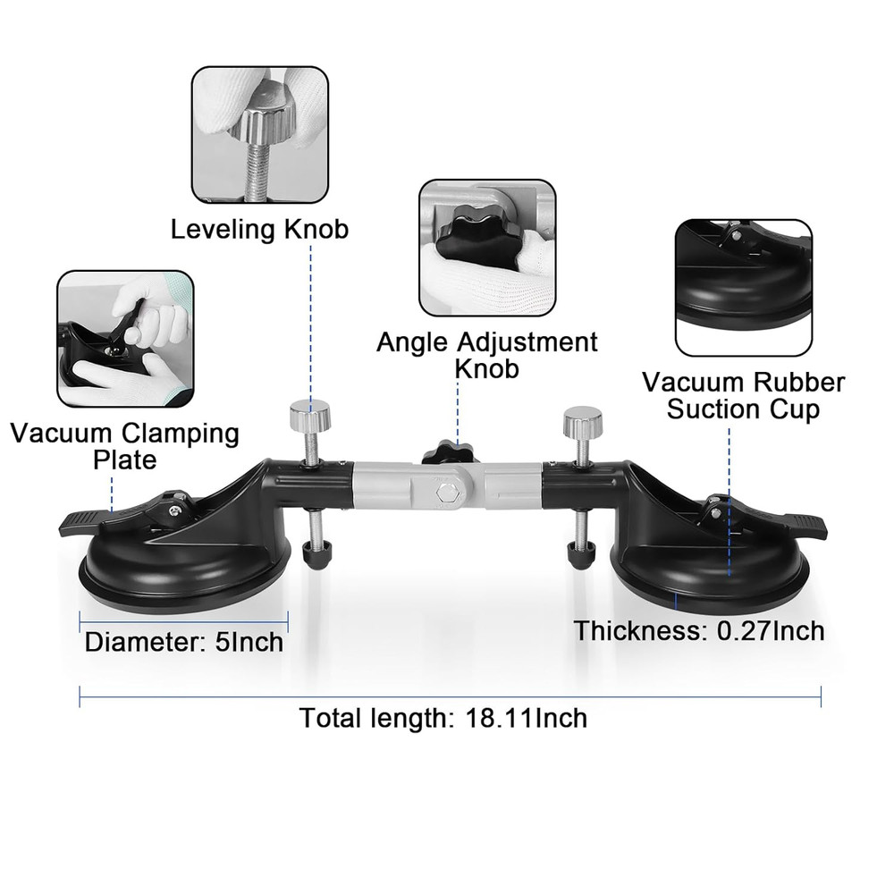 Adjustable Granite Seam Setter with Suction Cups - 2 Pack Leveling Tool