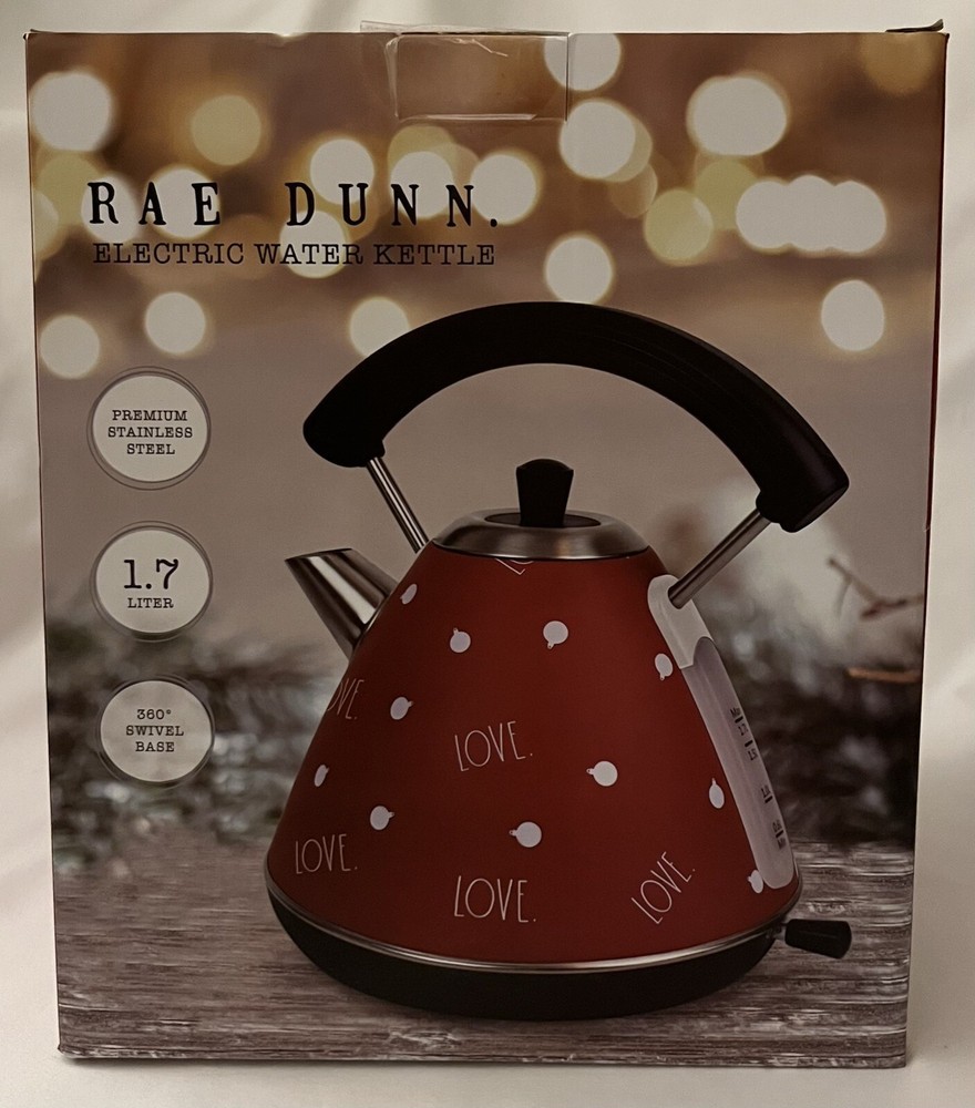 RAE DUNN Red Electric Water Kettle - LOVE
