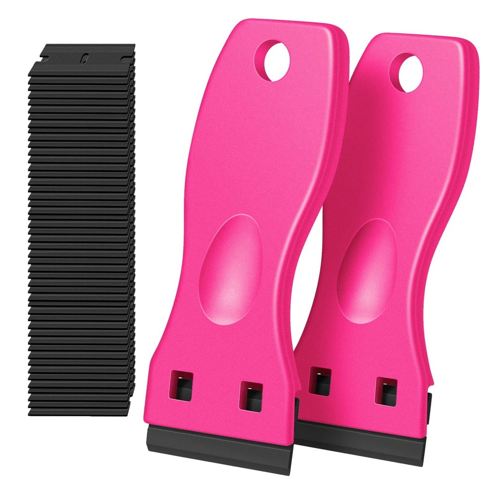 Plastic Razor Blade Scraper 2 Pack Razor Scraper With 100 Pcs Razor Blades For R