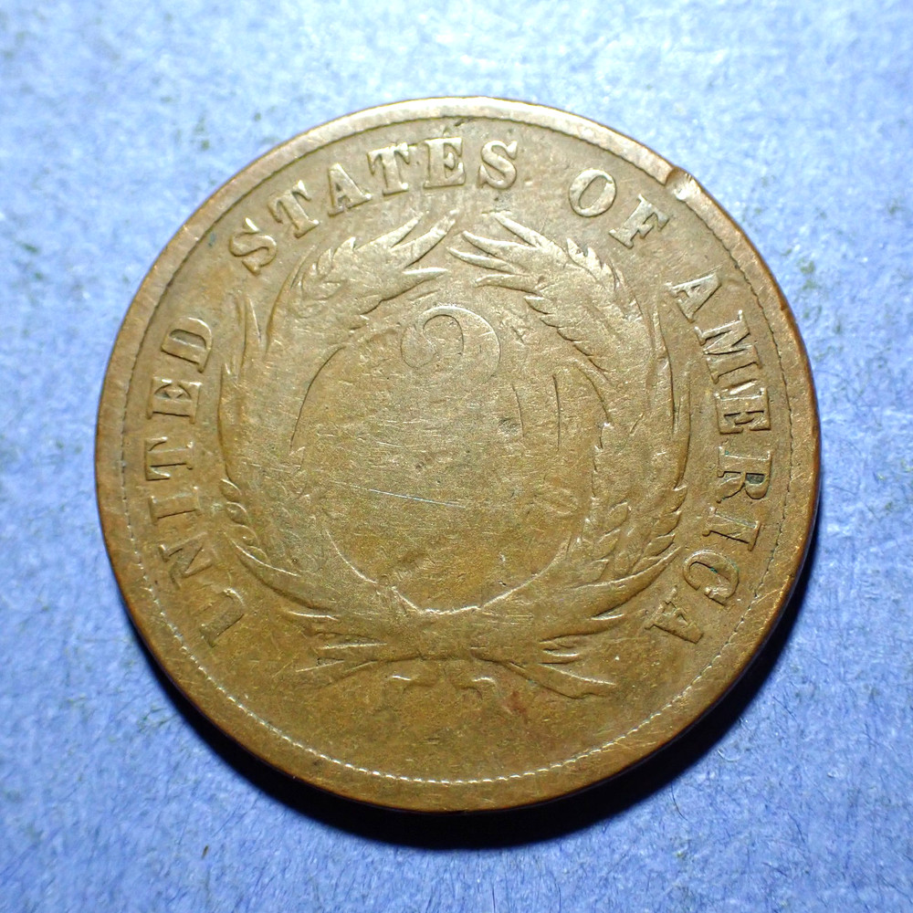 1865 Fancy 5 Two Cent Good-