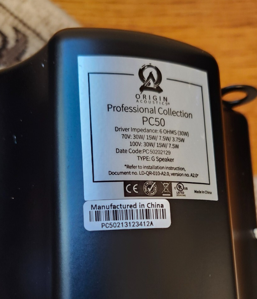 Origin PC50 8" In-ceiling speakers (pair)