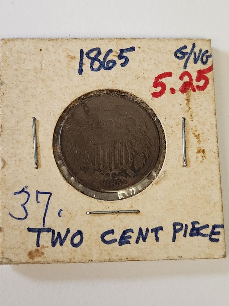 1865 2 cent coin