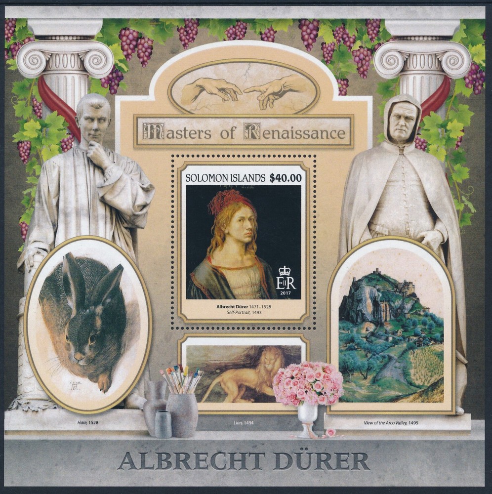 2017 SOLOMON ISLANDS ALBRECHT DURER MINI SHEET ($40) FINE MINT MNH