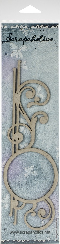 Scrapaholics Laser Cut Chipboard 1.8mm Thick-Decorative Scroll Frame, 8.25"X2.75